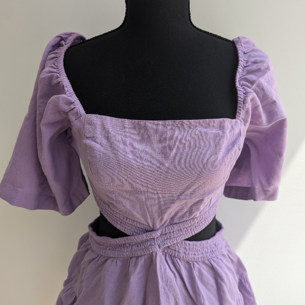 NWT Free People lilac cotton/linen dress WITH pockets!